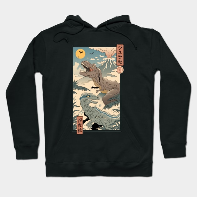 Jurassic Ukiyo-e 2 Hoodie by Vincent Trinidad Art